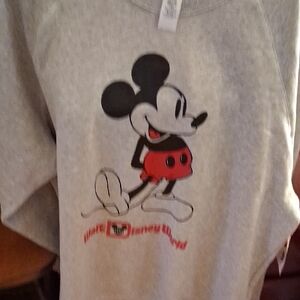 Disney Gray and Red Mickey Mouse Sweatshirt